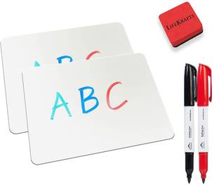 Lifekrafts Dry, Erase Lap Boards-Size:(9x12) inches|Pack of 2|Students Teachers Writing Drawing, Reusable, Durable, Portable, Single Sided Whiteboard. White board