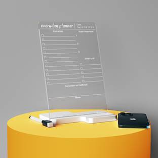 3 lines Everyday Planner To-Do List for Desk With Phone Stand | Reusable Acrylic Transparent board