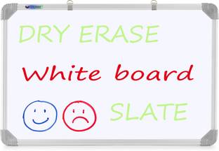 Eduway Non Magnetic 2 in 1 Learn N Write 1x1.5 Feet Slate for Kids | Double Sided Front for Chalk & Reverse Dry Erase Marker Board with PVC Corners | Learning for kids (30x45 Cms) Whiteboards