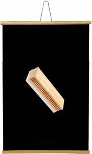 ShelfKing 2X3 Feet, Non-Magnetic Roll Up Wooden Black Board & 1 Premium Wooden Duster Black board
