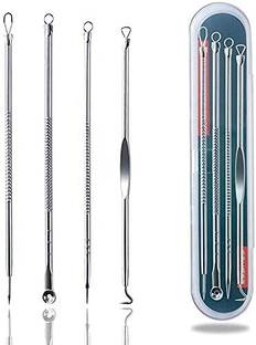 Kinematic Enterprise 4Pcs Blackhead Pimple Remover Tools for Face Professional Extractor Tweezers Kit
