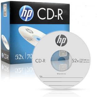 HP CD Recordable CRA00086 Pack of 10 Disc Slim Case Speed 52x 700 MB