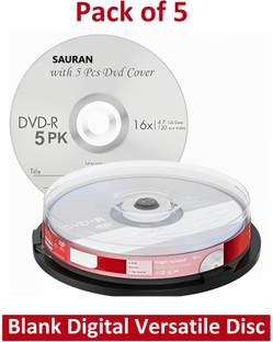 Sauran DVD Recordable Pack of 5 Blank Digital Versatile Disc DVD 4.7 GB