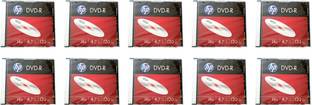 HP DVD Recordable DMA00086 Pack of 10 Disc Slimcase Speed 16x 4.7 GB