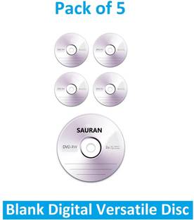 Sauran DVD Rewritable Pack of 5 Blank Digital Versatile Disc Ultra Clear DVD 4.7 GB