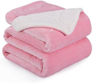 BSB HOME Solid Double Sherpa Blanket for  Heavy Winter