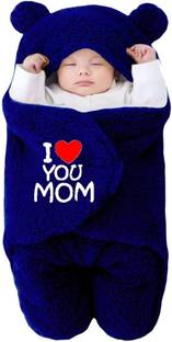 New Born Procare Embroidered King Hooded Baby Blanket for  Heavy Winter