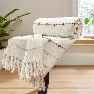 Juctos Embroidered Single Throw for  AC Room