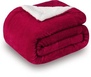 Flipkart Perfect Homes Solid Single Sherpa Blanket for  Heavy Winter