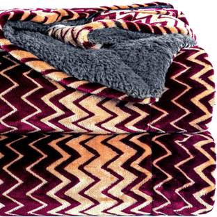 VAS COLLECTIONS Solid Single Sherpa Blanket for  Heavy Winter