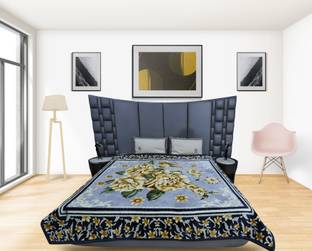 RIAN Floral Double Mink Blanket for  Mild Winter