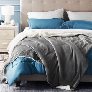 VAS COLLECTIONS Solid Single Sherpa Blanket for  Heavy Winter