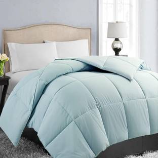 Blue Home Solid Single Comforter for  Mild Winter