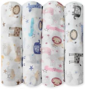 Trance Home Linen Printed Crib Swaddling Baby Blanket for  Mild Winter