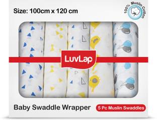 LuvLap Animal Single Swaddling Baby Blanket for  Mild Winter