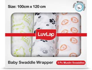 LuvLap Animal Single Swaddling Baby Blanket for  AC Room