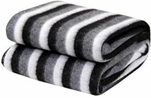 MK Life Striped Single Fleece Blanket for  Heavy Winter