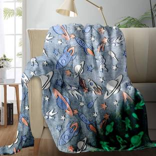 Cortina Printed Single Fleece Blanket for  Mild Winter