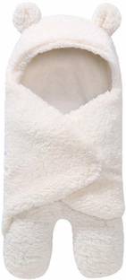 BABY ZONE Solid Crib Hooded Baby Blanket for  AC Room
