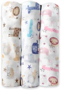 Trance Home Line Printed Crib Swaddling Baby Blanket for  AC Room