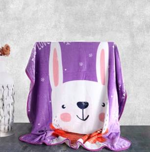 Yellow Bee Animal Single Fleece Blanket for  Mild Winter