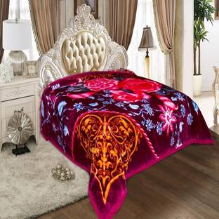 Signature Floral Single Mink Blanket for  Heavy Winter