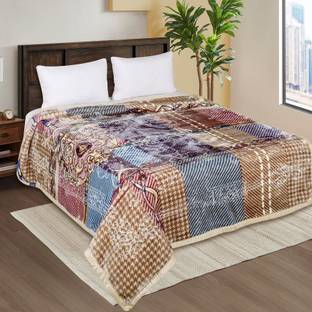 SIGNATURE Printed Double Mink Blanket for  Heavy Winter