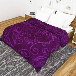 Anadhika Self Design Single Mink Blanket for  Heavy Winter