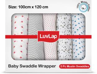 LuvLap Printed Single Swaddling Baby Blanket for  Mild Winter