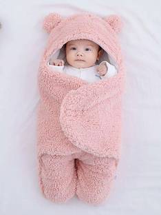 Pandaoriginals Solid Single Hooded Baby Blanket for  AC Room