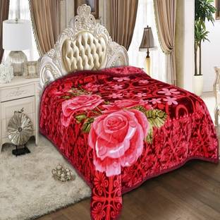 Signature Floral Single Mink Blanket for  Heavy Winter