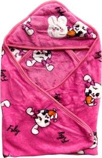 Swito Mart Cartoon Single Hooded Baby Blanket for  Mild Winter