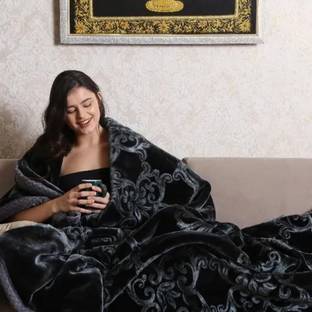COMFORT PLANET Solid Double Mink Blanket for  Heavy Winter