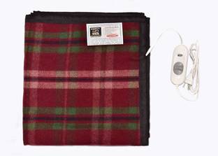 Warmth WEB Checkered Single Electric Blanket for  Heavy Winter