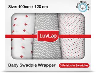 LuvLap Printed Single Swaddling Baby Blanket for  AC Room
