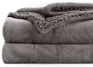 VAS COLLECTIONS Solid Single Sherpa Blanket for  Heavy Winter