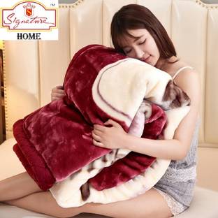 Signature Floral Double Mink Blanket for  Heavy Winter