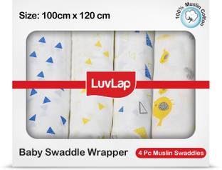 LuvLap Printed Single Swaddling Baby Blanket for  Mild Winter