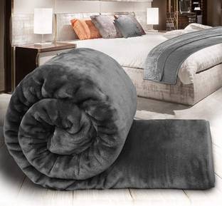 Retreat Self Design Double Mink Blanket for  Mild Winter