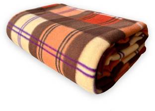 PWI Checkered Single Fleece Blanket for  AC Room