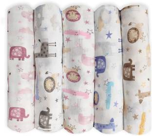 Trance Home Linen Printed Crib Swaddling Baby Blanket for  AC Room