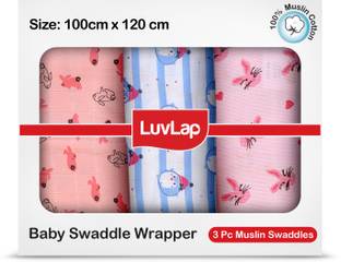 LuvLap Animal Single Swaddling Baby Blanket for  AC Room