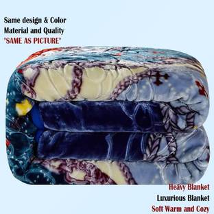 HOLYKRAFT Self Design Double Mink Blanket for  Heavy Winter