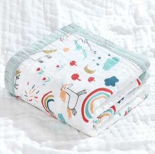 heartbury Cartoon Single Swaddling Baby Blanket for  AC Room