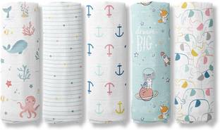 haus & kinder Printed Crib Swaddling Baby Blanket for  AC Room