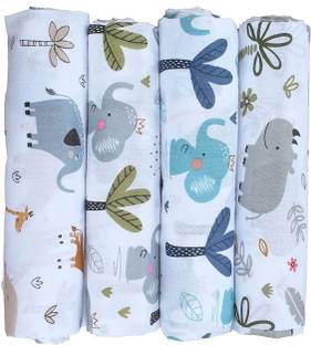 Trance Home Linen Printed Crib Swaddling Baby Blanket for  AC Room