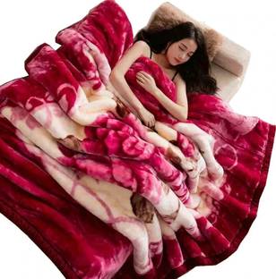 COZYEXPORTS Floral Single Mink Blanket for  Heavy Winter