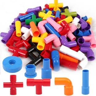 Pulsbery Pipe Shaped Play and Learn Construction Block Set