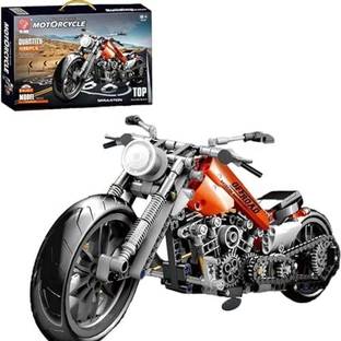 Bestie Toys Motorcycle Building Block Set - 436 PCS Collectible Motorcycle Display Model.