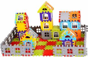 Pulsbery Building Blocks for Kids , Big Size House Building Blocks with Windows, Block Game for Kids,Boys (Multicolor)